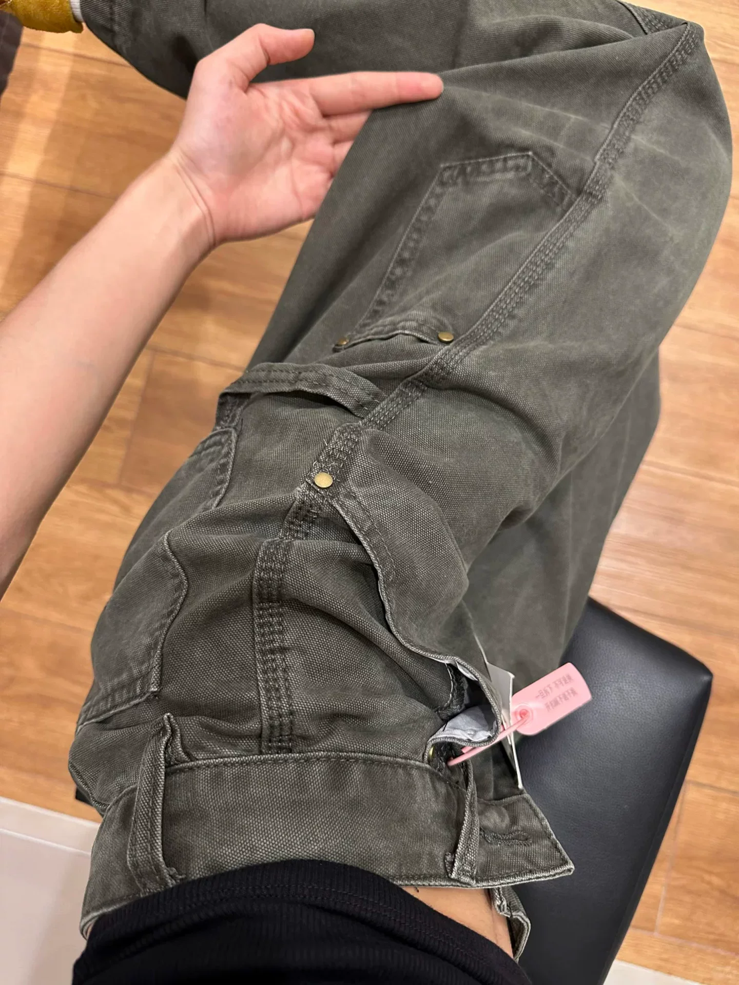 Quần jeans kiểu quân đội xanh retro Mỹ dành cho nữ, thu đông 2025, size lớn, cạp cao, dáng rộng, tôn dáng