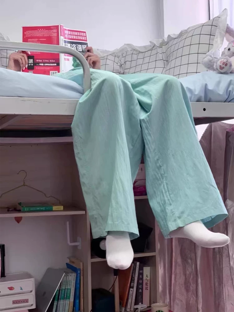 Quần Yamamoto lụa băng kiểu dáng thoải mái dành cho nữ, size lớn mùa hè, cạp cao, dáng rộng, tôn dáng, mềm mại, quần ống rộng mặc thường ngày.