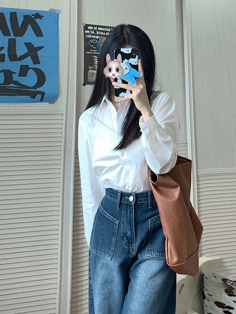 Quần jean ống thẳng dáng quả lê dành cho nữ, mặc đầu thu, cỡ lớn, hơi mũm mĩm, lưng cao, dáng rộng, che bụng, giảm béo, quần ống rộng