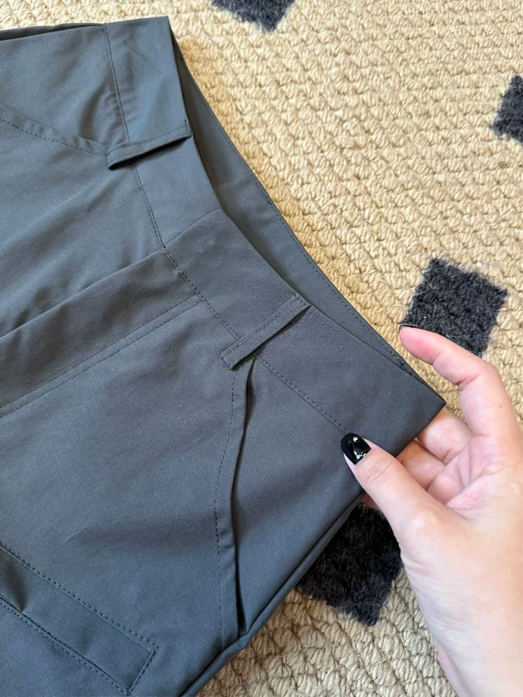 Quần cargo màu xám đậm kiểu Mỹ dành cho nữ, quần ống rộng dáng rộng, cạp cao, kiểu dáng rộng rãi, tôn dáng, mùa hè mới, size lớn