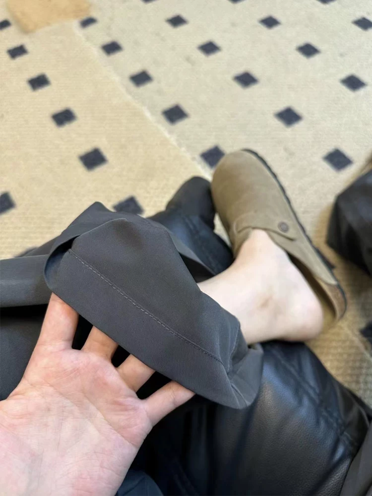 Quần cargo dáng thẳng kiểu Mỹ dành cho nữ, dáng quả lê, size lớn mùa xuân, cạp cao, che hông, tôn dáng, quần ống rộng thường ngày