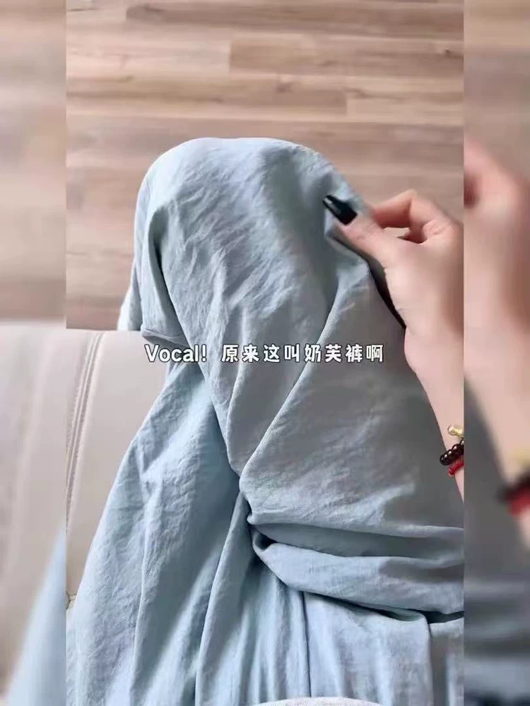 Quần nữ cỡ lớn mùa hè có cạp cao, chất liệu vải mềm mại, tôn dáng, phong cách lười biếng, quần Yamamoto, quần ống rộng thoải mái.