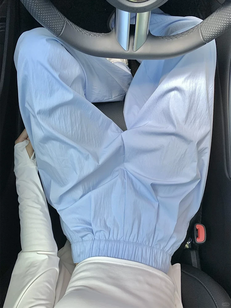 Quần Yamamoto nữ phong cách thường ngày mùa hè 2025, size lớn, cạp cao, dáng suôn, tôn dáng, chất liệu có vân, quần ống rộng