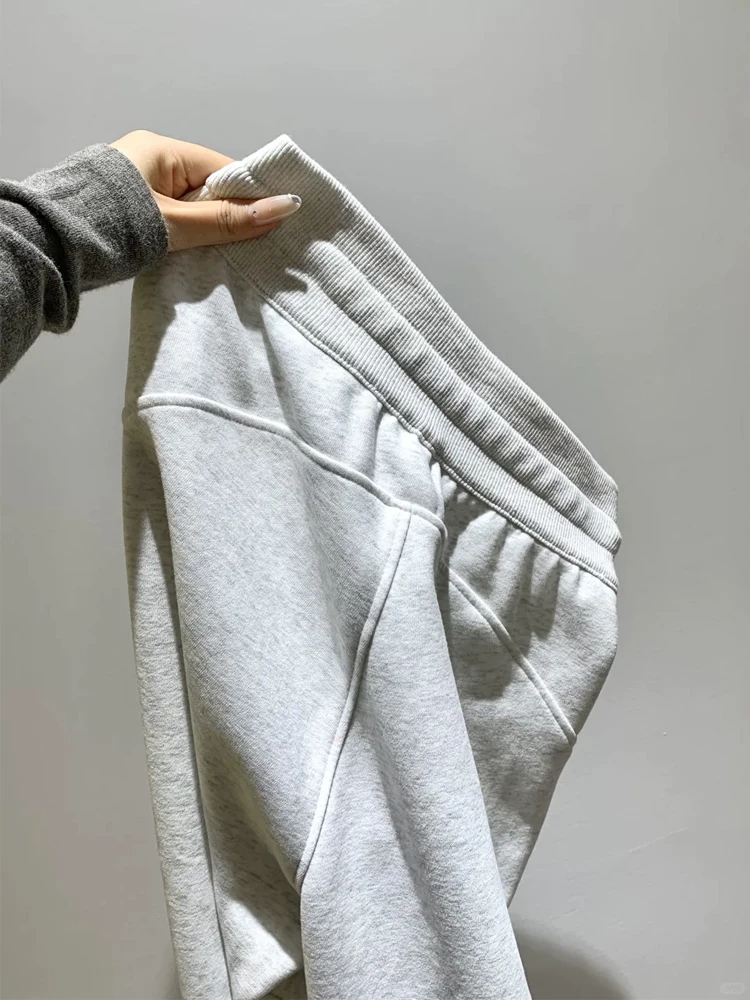 Quần thể thao nữ mùa thu 2025, size lớn, cạp cao, dáng rộng, suôn, tôn dáng, ống rộng