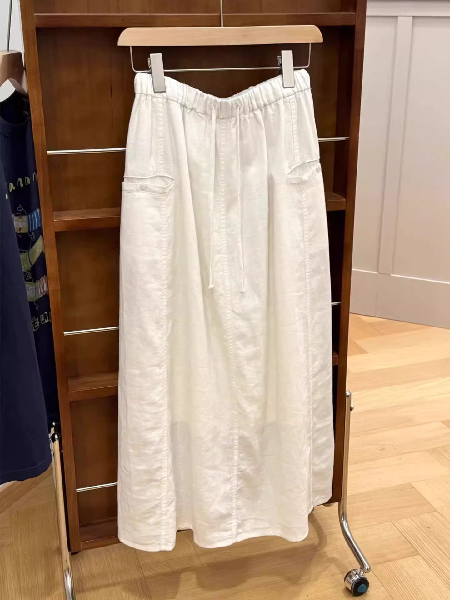 Váy linen dáng suông cho nữ, kiểu dáng mỏng nhẹ mùa hè, size lớn, cạp cao, che hông, dáng chữ A tôn dáng, chất liệu cotton linen ramie dài.