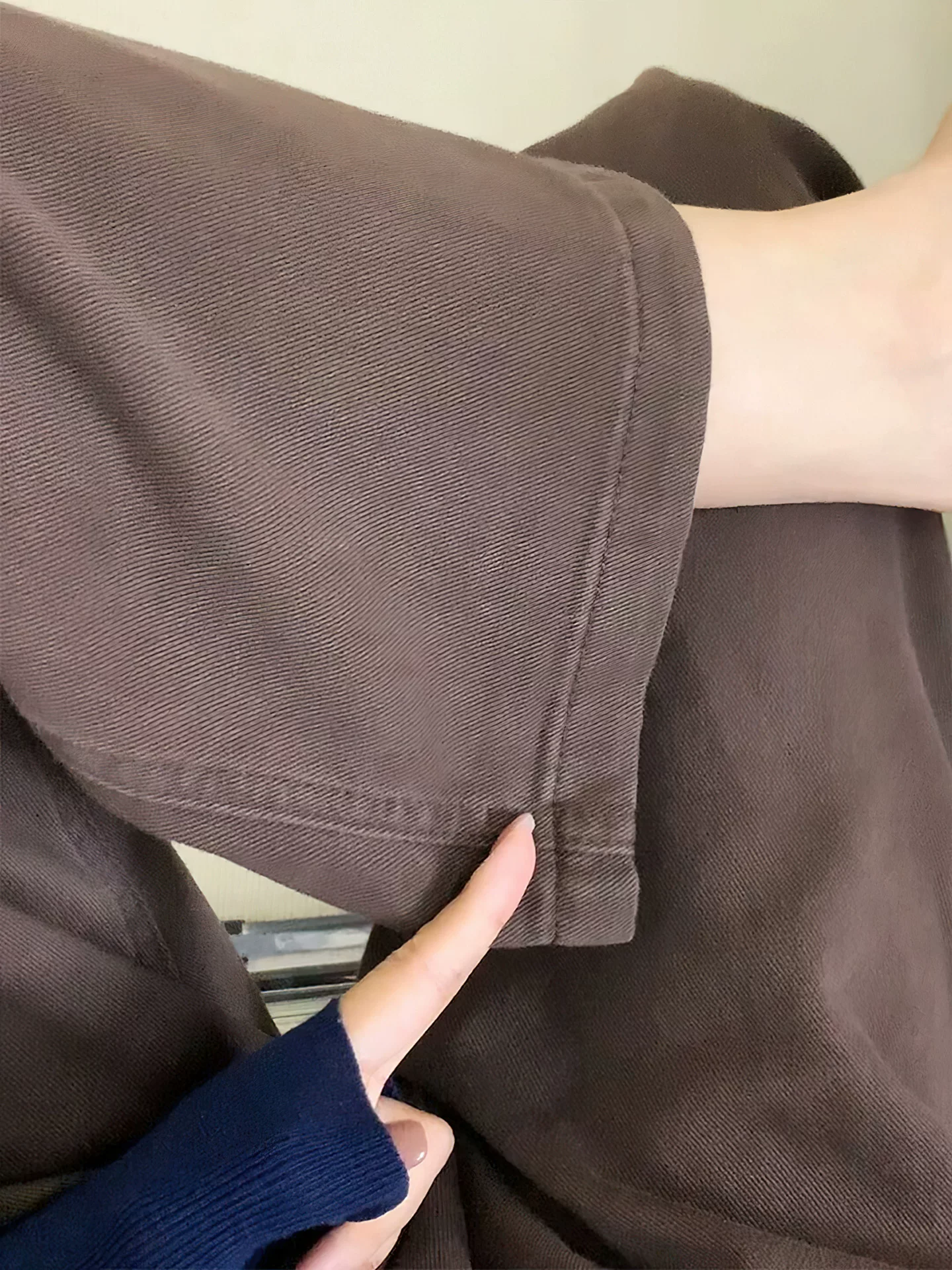 Quần jeans ống rộng màu nâu cà phê cổ điển dành cho nữ, kiểu thu đông 2025, size lớn, dành cho người mũm mĩm, cạp cao, dáng rộng, tôn dáng, ống thẳng