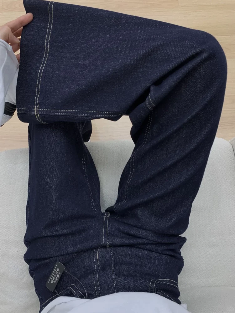 Quần jean xanh denim dáng loe nữ thu đông 2025, size lớn, cạp cao, co giãn, tôn dáng, ống đứng, kiểu chuông