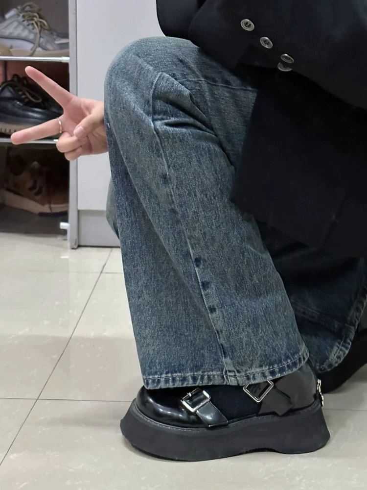 Quần jeans loe nữ, mùa thu, size lớn, cạp cao, co giãn, tôn dáng, dành cho người có dáng quả lê, che hông, quần dài ống loe