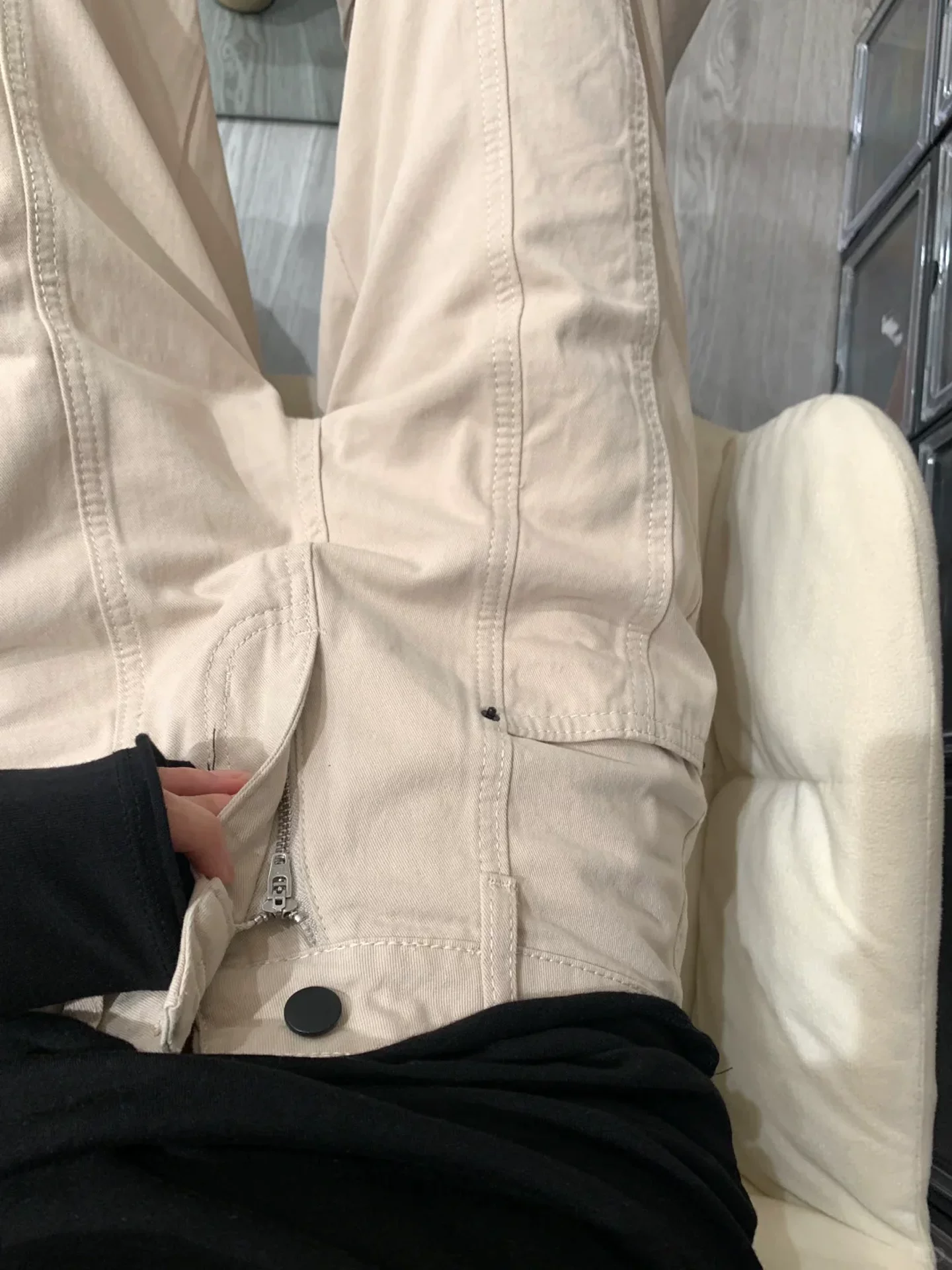 Quần jean công sở màu mơ dành cho nữ, phong cách đầu thu, cỡ lớn, lưng cao, dáng rộng, che hông, giảm béo, dáng quả lê, quần ống rộng