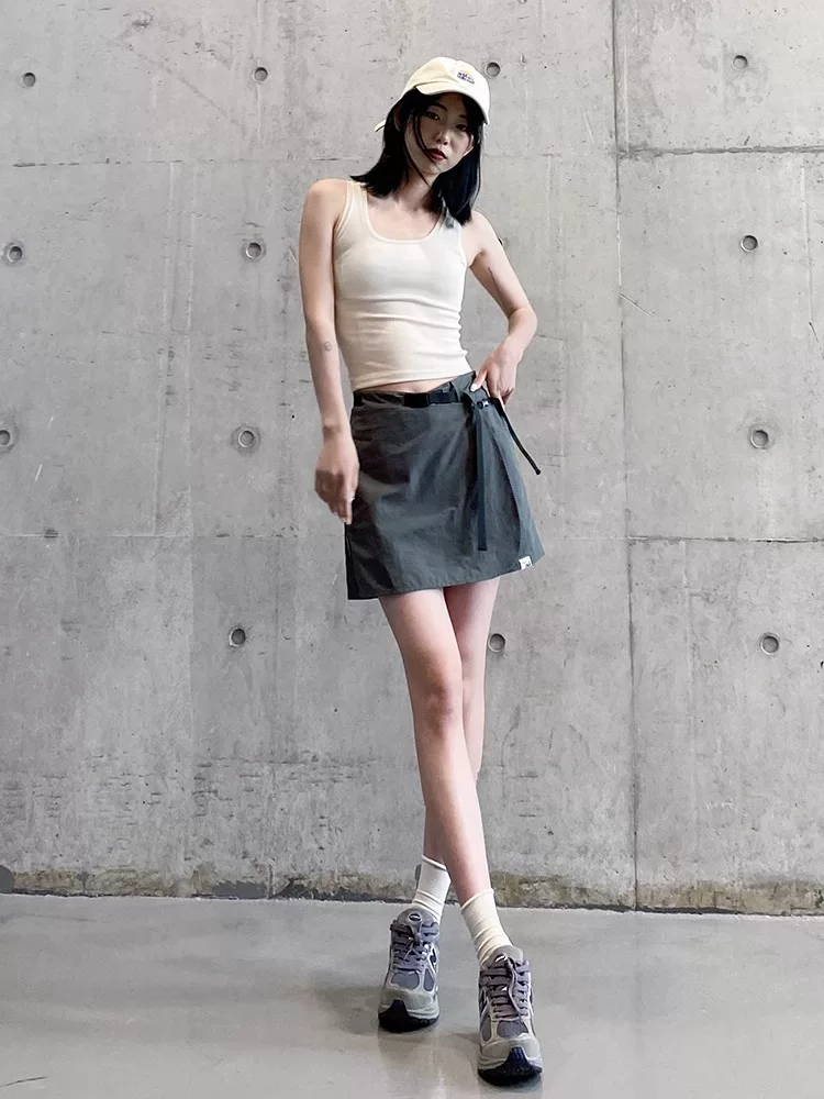 Váy ngắn công sở dành cho nữ, kiểu dáng mỏng mùa hè, cỡ lớn, lưng cao, che hông, váy chữ A thon gọn, dáng quả lê, váy quần nhỏ nhắn.