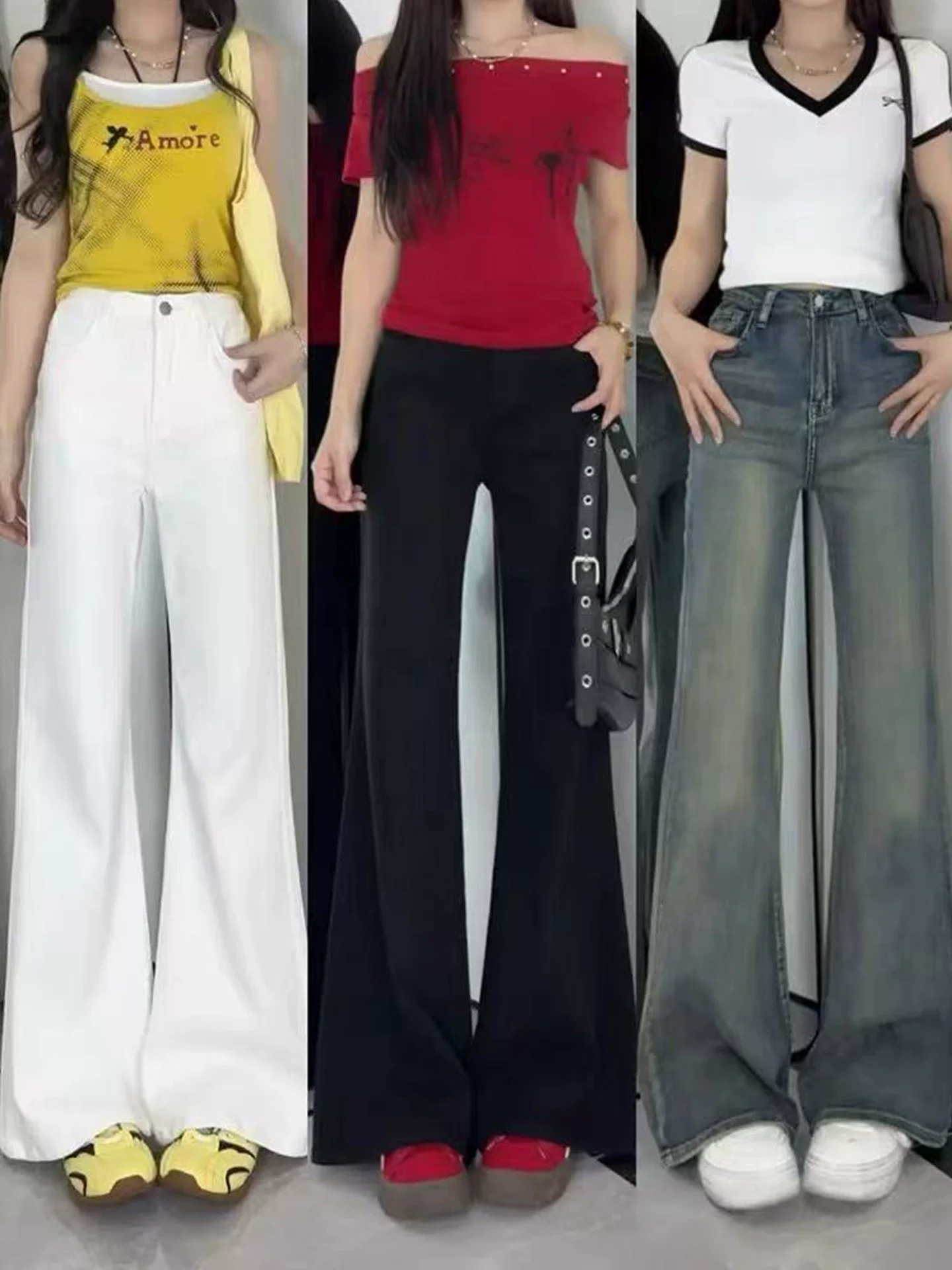 Quần bootcut màu xanh retro dành cho nữ, thu đông 2025, size lớn, dành cho người mập, cạp cao, co giãn, che hông, tôn dáng, kiểu dáng quần jeans móng ngựa