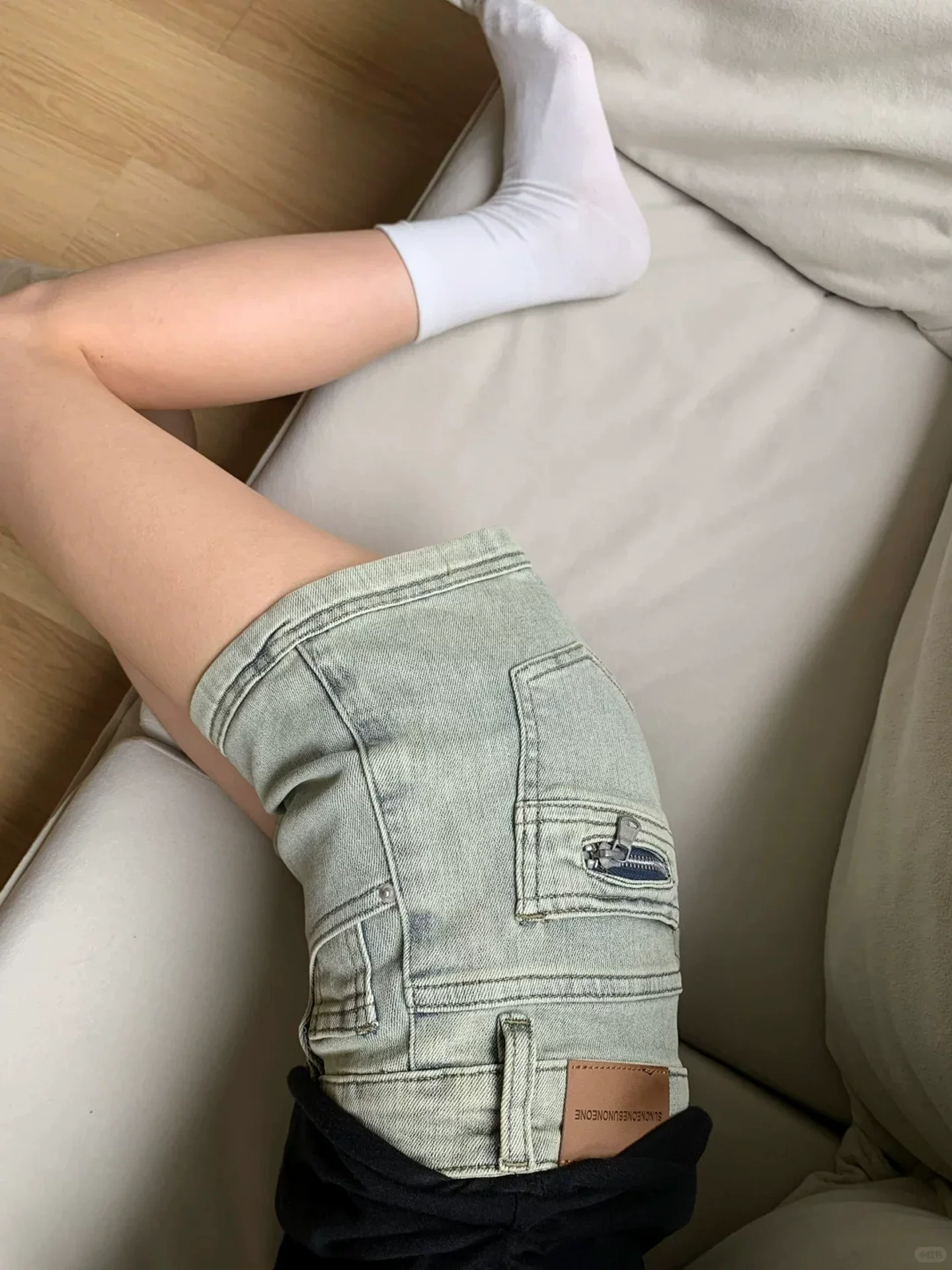 Quần short denim chữ A kiểu Mỹ dành cho nữ, cỡ lớn mùa hè, lưng cao, co giãn, che hông, giảm béo, quần ống rộng hot girl