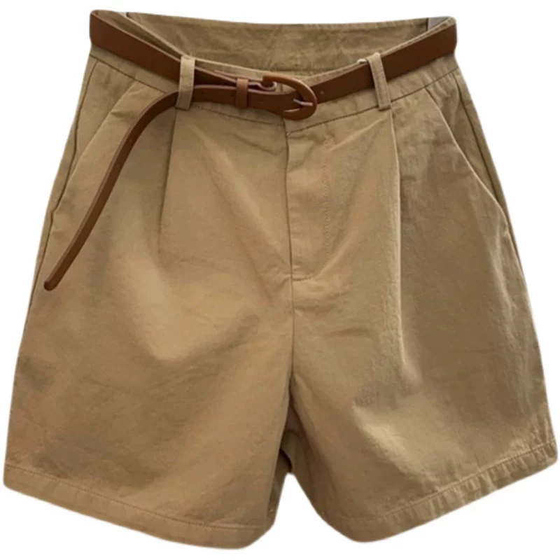 Quần short mỏng mùa hè dành cho nữ, cỡ lớn, dành cho hông rộng và đùi dày, lưng cao, dáng rộng, dáng suông, dáng thẳng, dáng rộng, quần short dài đến đầu gối thông thường.