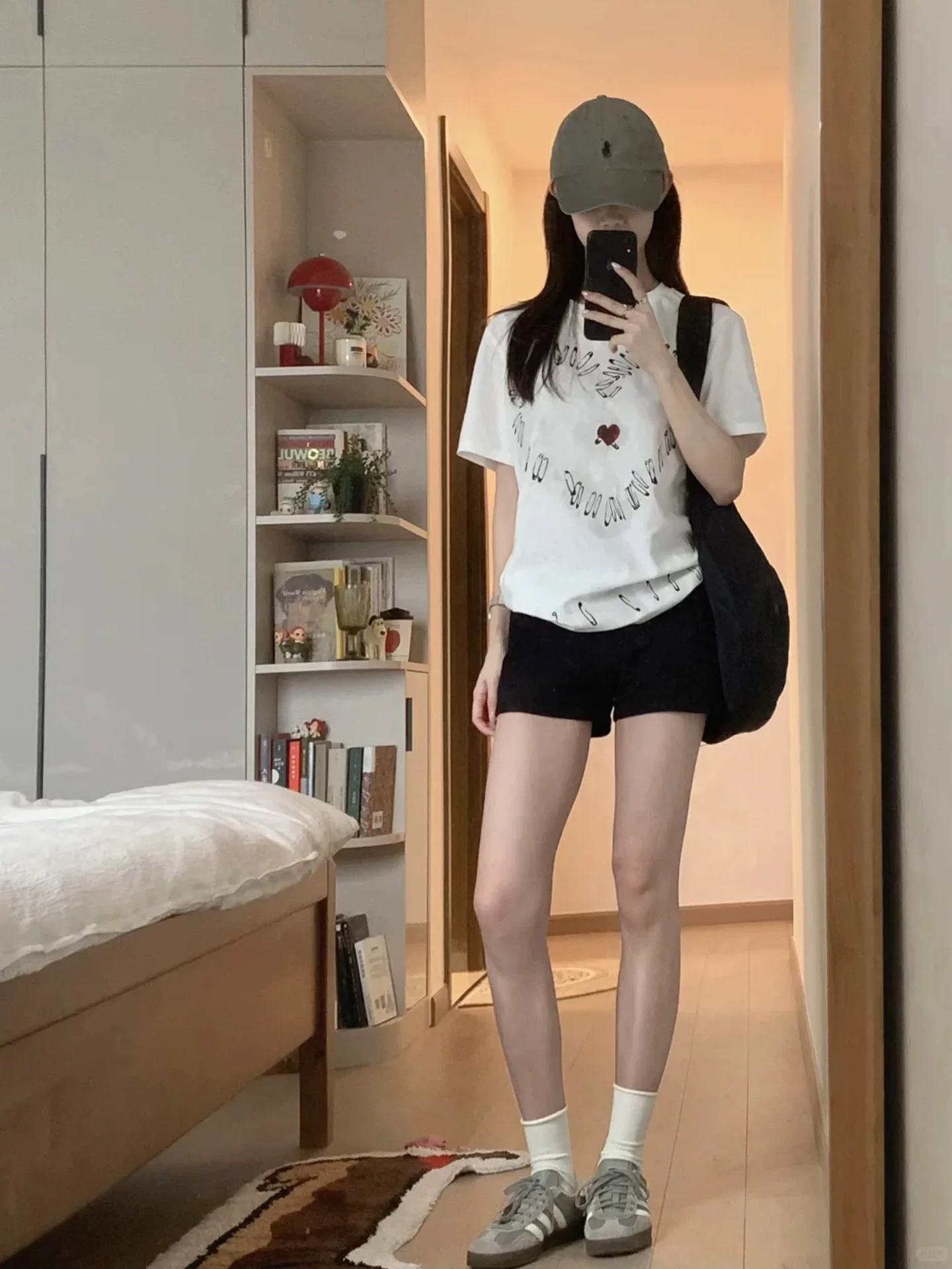 Quần short thể thao màu đen dành cho nữ, cỡ lớn mùa hè, lưng cao, co giãn, che hông, quần chữ A giảm béo.