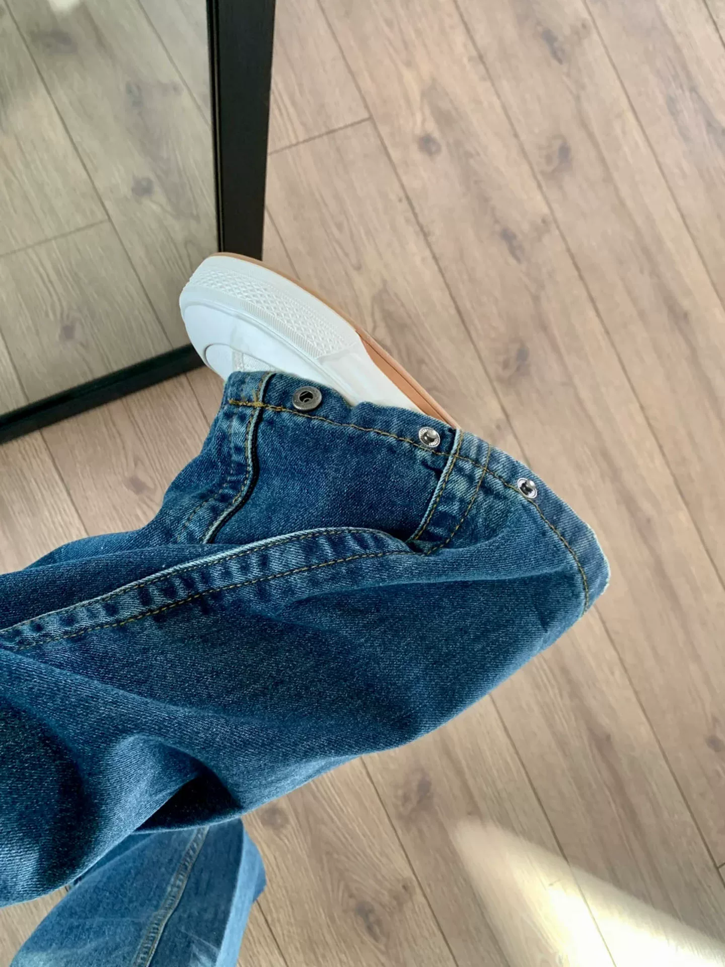 Quần jeans ống rộng kiểu Mỹ cổ điển dành cho nữ, thu đông 2025, size lớn, cạp cao, dáng rộng, tôn dáng, dài chấm đất