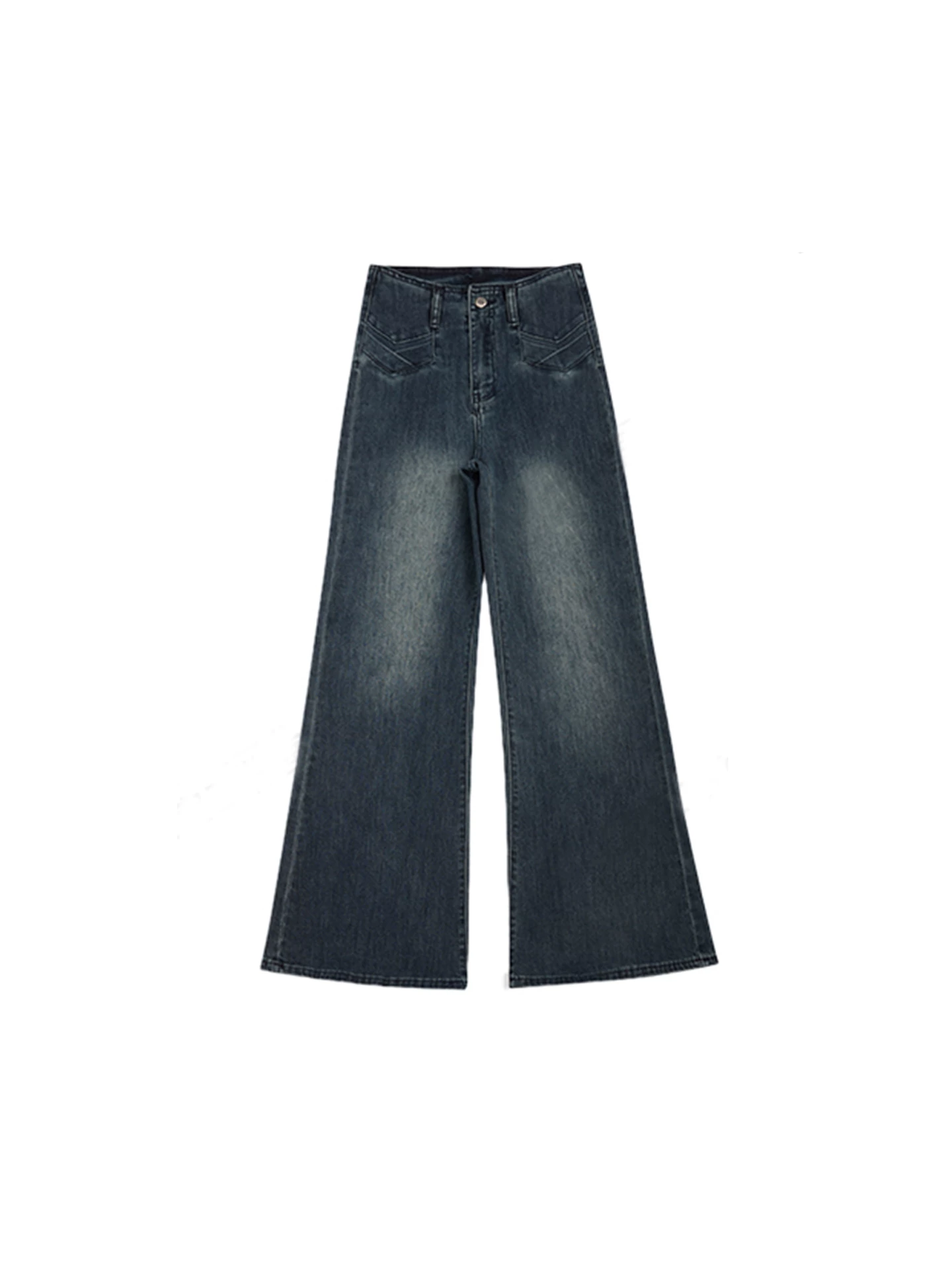Quần jean bootcut kiểu Mỹ dành cho nữ, mùa thu, ống rộng, tôn dáng, size lớn, cạp cao, co giãn, quần loe tôn dáng