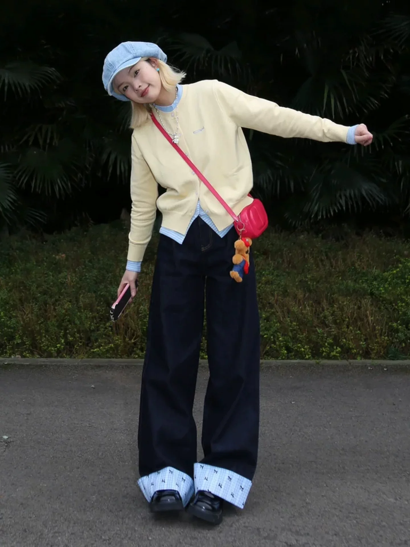 Quần jean ống rộng cho nữ, kiểu dáng mùa thu mới, cỡ lớn, lưng cao, dáng rộng, tôn dáng, dáng quả lê, ống thẳng, quần dài chạm sàn