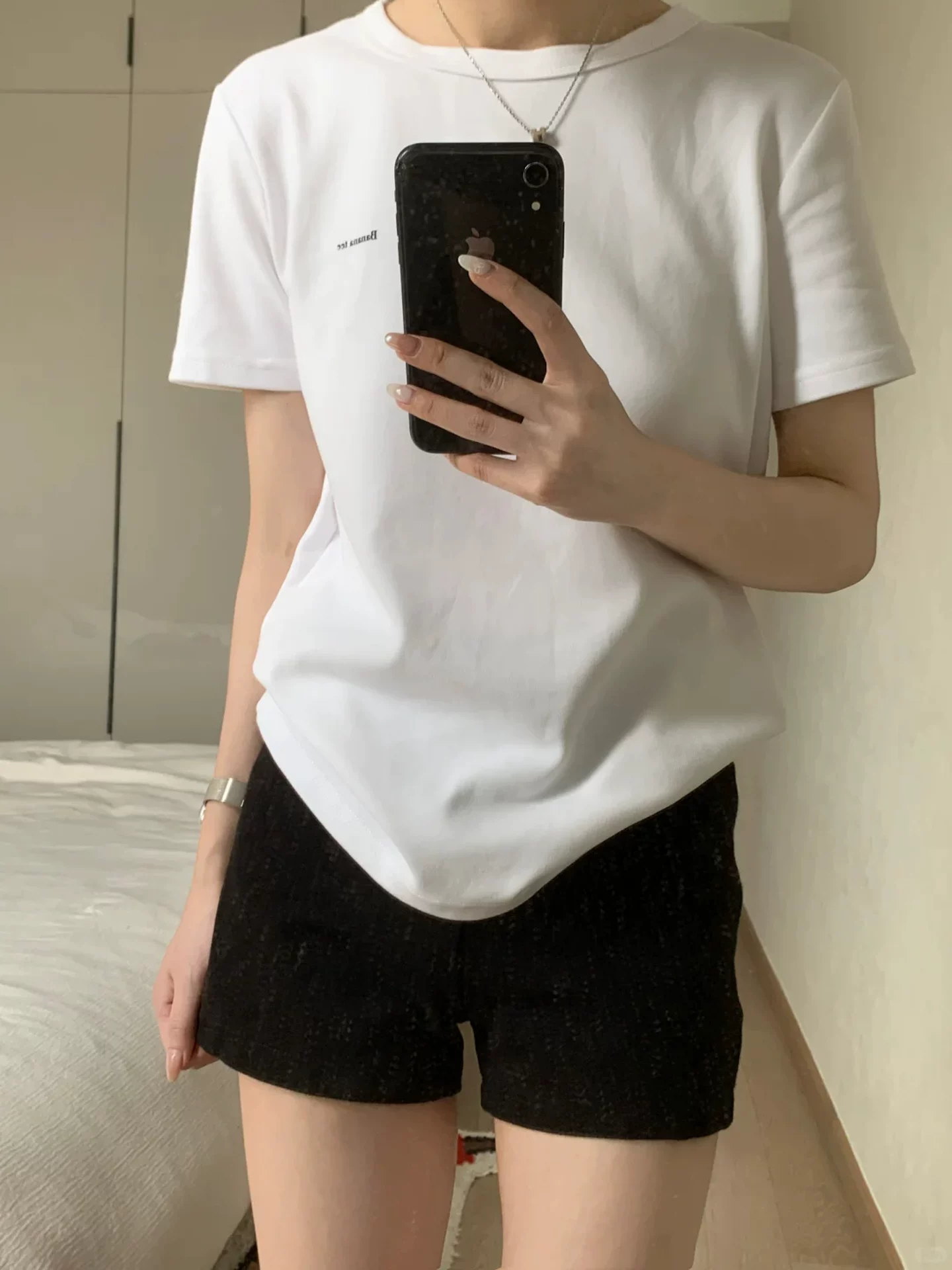 Quần short thể thao màu đen dành cho nữ, cỡ lớn mùa hè, lưng cao, co giãn, che hông, quần chữ A giảm béo.