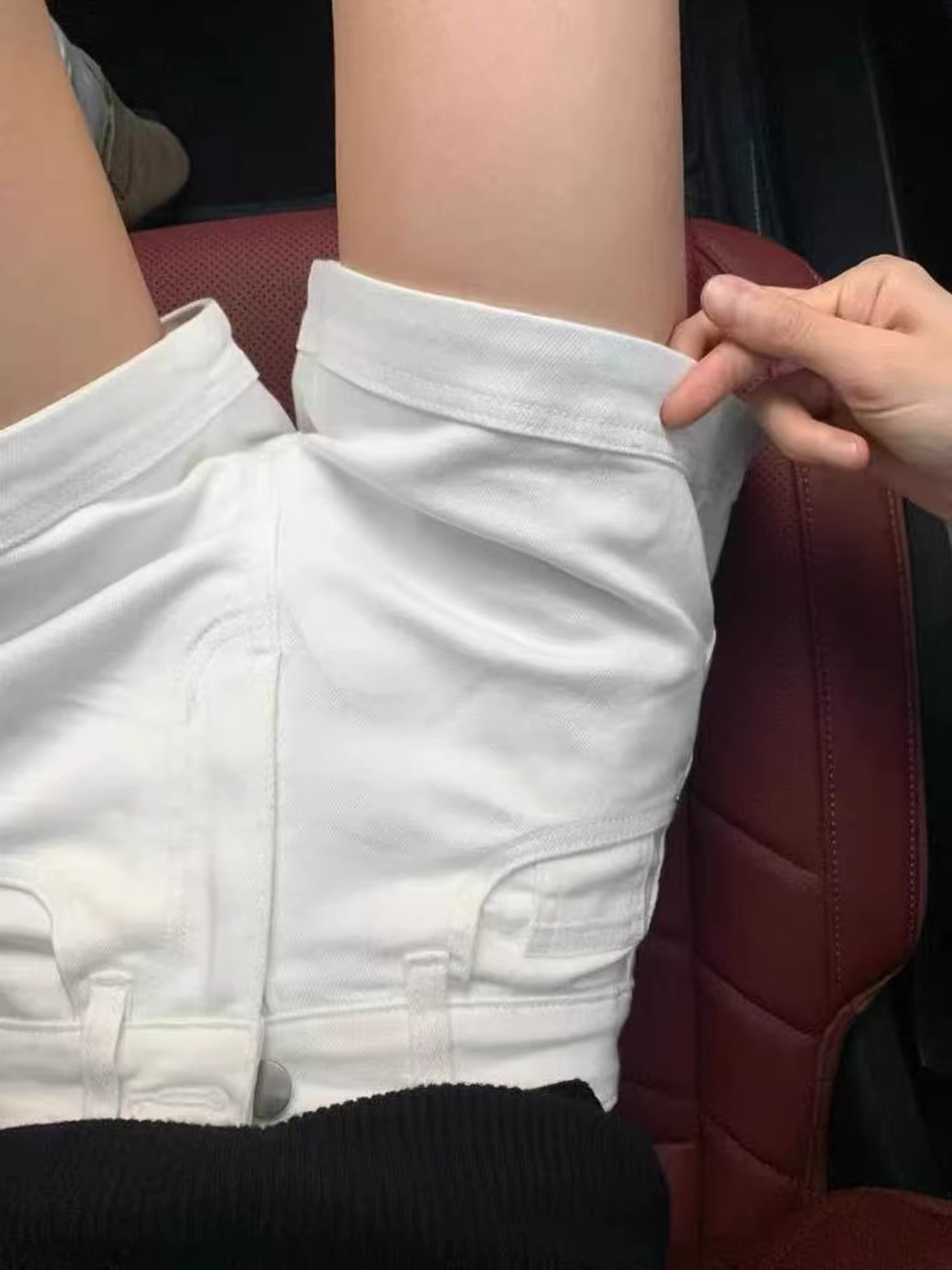 Quần short denim trắng nữ mùa hè 2025, size lớn, cạp cao, co giãn, che hông, tôn dáng, kiểu dáng chữ A, quần short ngắn