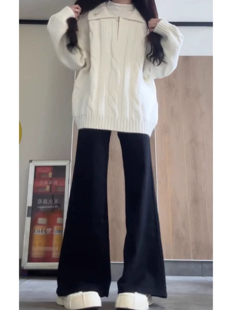 Quần jeans dáng rộng nữ, bộ sưu tập thu mới, size lớn, cạp cao, dáng rộng, quần ống rộng dáng chữ A nhỏ nhắn.