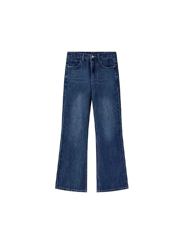 Quần jean loe nữ, kiểu mới mùa xuân, size lớn, cạp cao, dáng rộng, tôn dáng, ống rộng, quần chuông