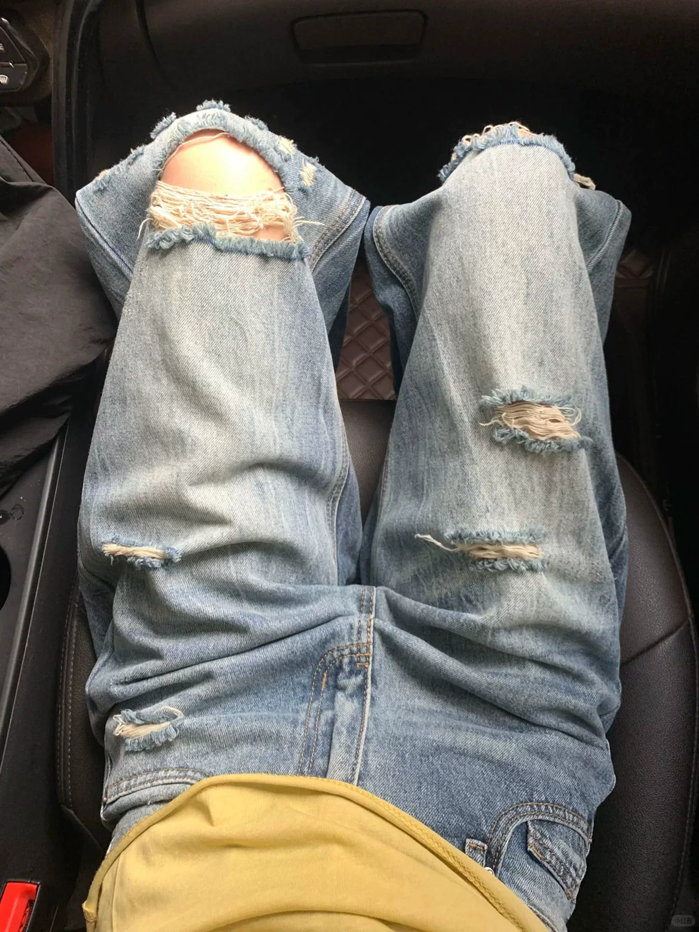 Quần jean ống đứng rách cho nữ, phong cách mới đầu thu, cỡ lớn, lưng cao, dáng rộng, giảm béo, dáng quả lê, quần ống rộng