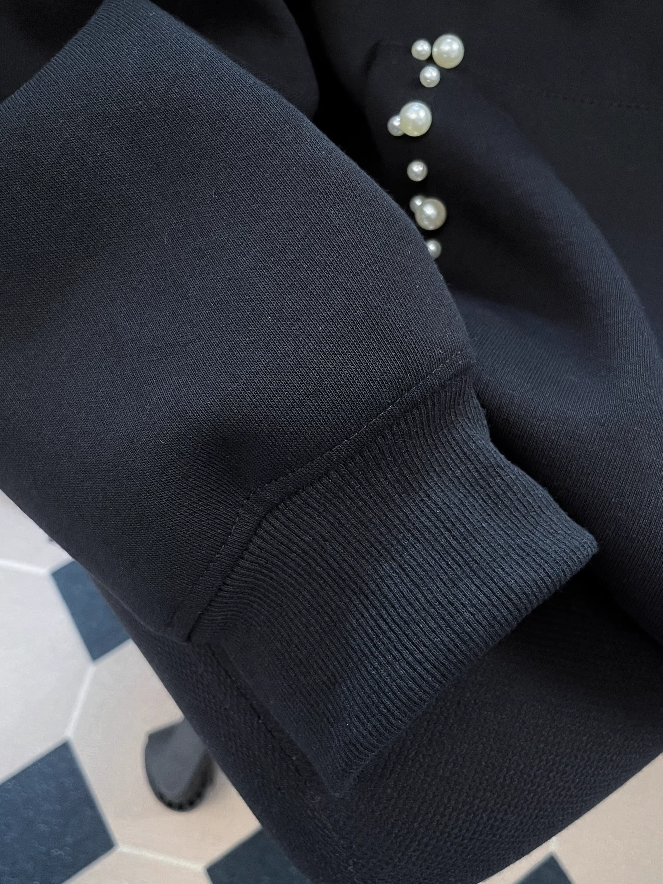 Áo len cardigan thêu hạt ngọc trai nặng kiểu Mỹ dành cho nữ, thiết kế thu đông, phong cách độc đáo, áo khoác kiểu Hồng Kông