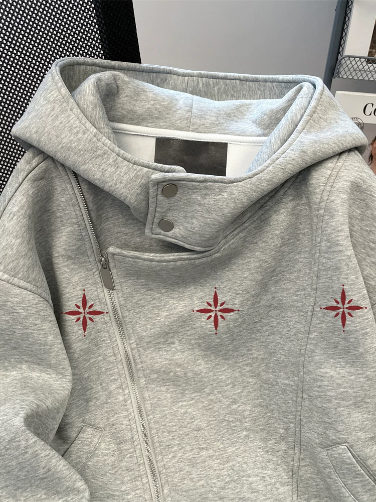 Áo khoác cardigan có mũ trùm đầu, thiết kế chuyên biệt dành cho nữ, phong cách Mỹ mùa thu đông, tạo cảm giác thoải mái và thư giãn, áo khoác lót lông cừu ấm áp.