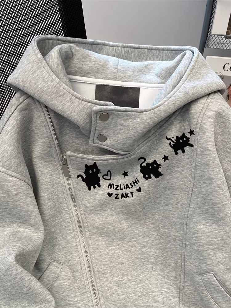 Áo len cardigan lông cừu kiểu Hàn Quốc dành cho nữ, mùa thu đông, kiểu dáng rộng rãi, thoải mái, phong cách cặp đôi, áo khoác oversize