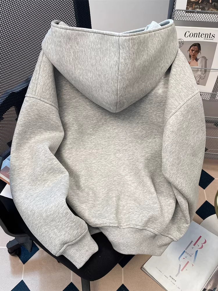 Áo len cardigan lông cừu kiểu Hàn Quốc dành cho nữ, mùa thu đông, kiểu dáng rộng rãi, thoải mái, phong cách cặp đôi, áo khoác oversize