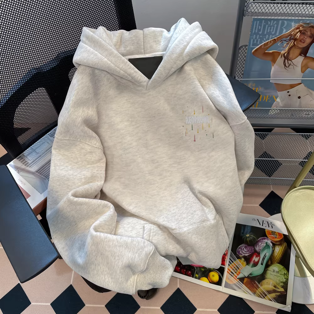 Áo len cặp đôi mỏng màu xám hợp thời trang dành cho nữ, phong cách mùa thu kiểu Mỹ, siêu sành điệu, áo khoác đa năng thông thường