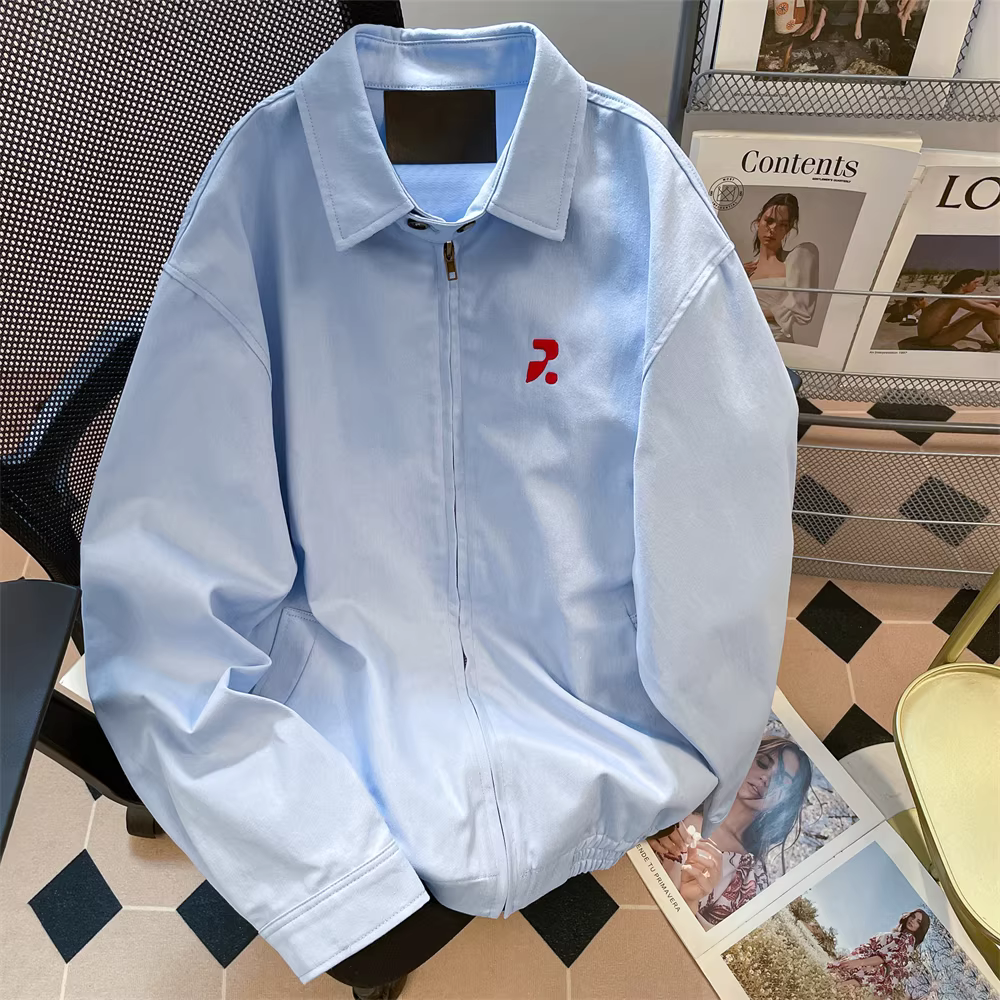 Áo khoác công sở có cổ thiết kế theo phong cách Mỹ dành cho nữ, trang phục cặp đôi mùa thu đông, áo Harrington kiểu dáng gọn gàng