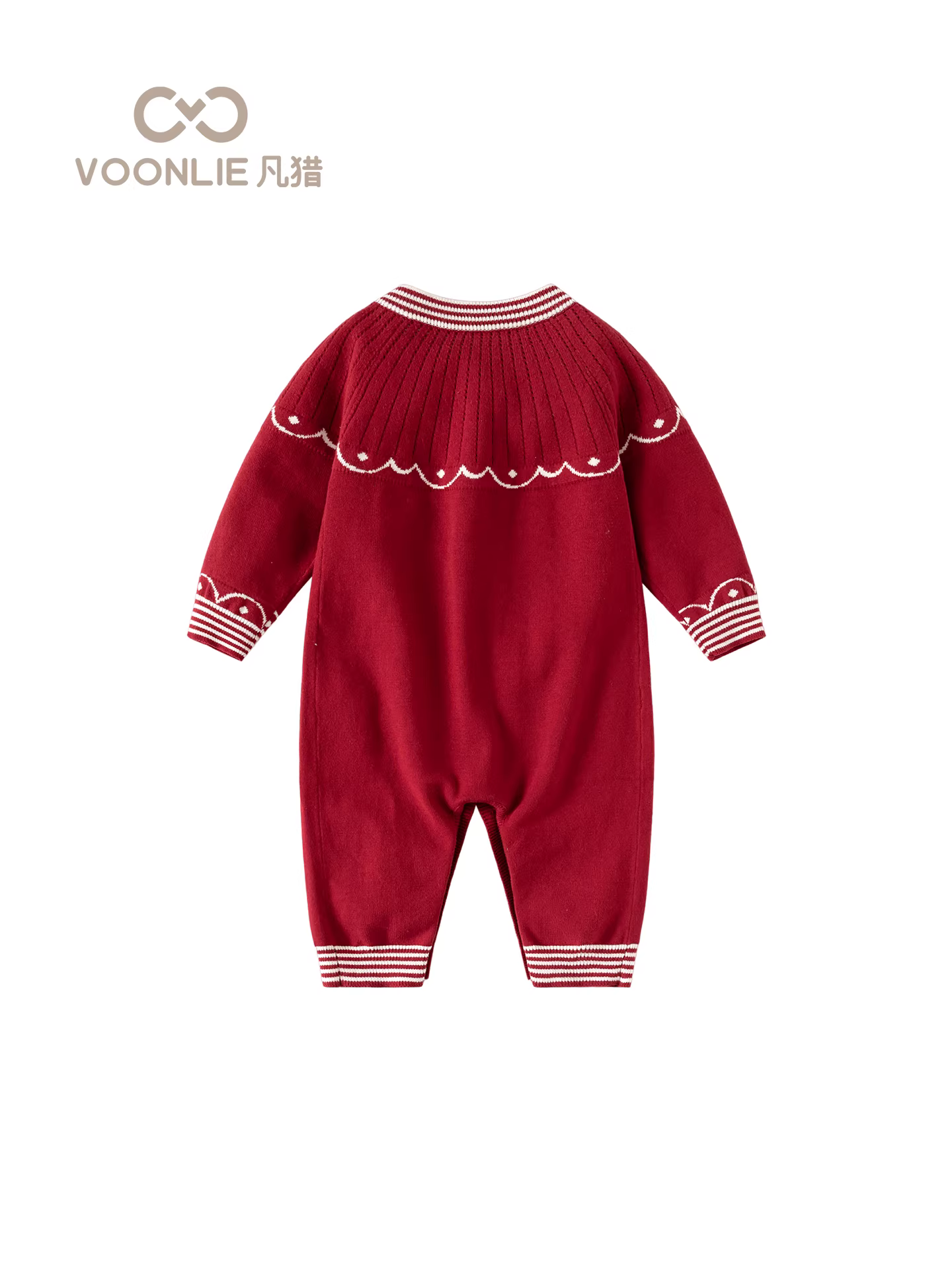 Quần áo trẻ em Fanhai trang phục mùa thu unisex bé trai bé gái áo liền quần đan len đầy tháng trăm ngày áo liền quần một tuổi trang phục trang trọng mùa xuân và mùa thu