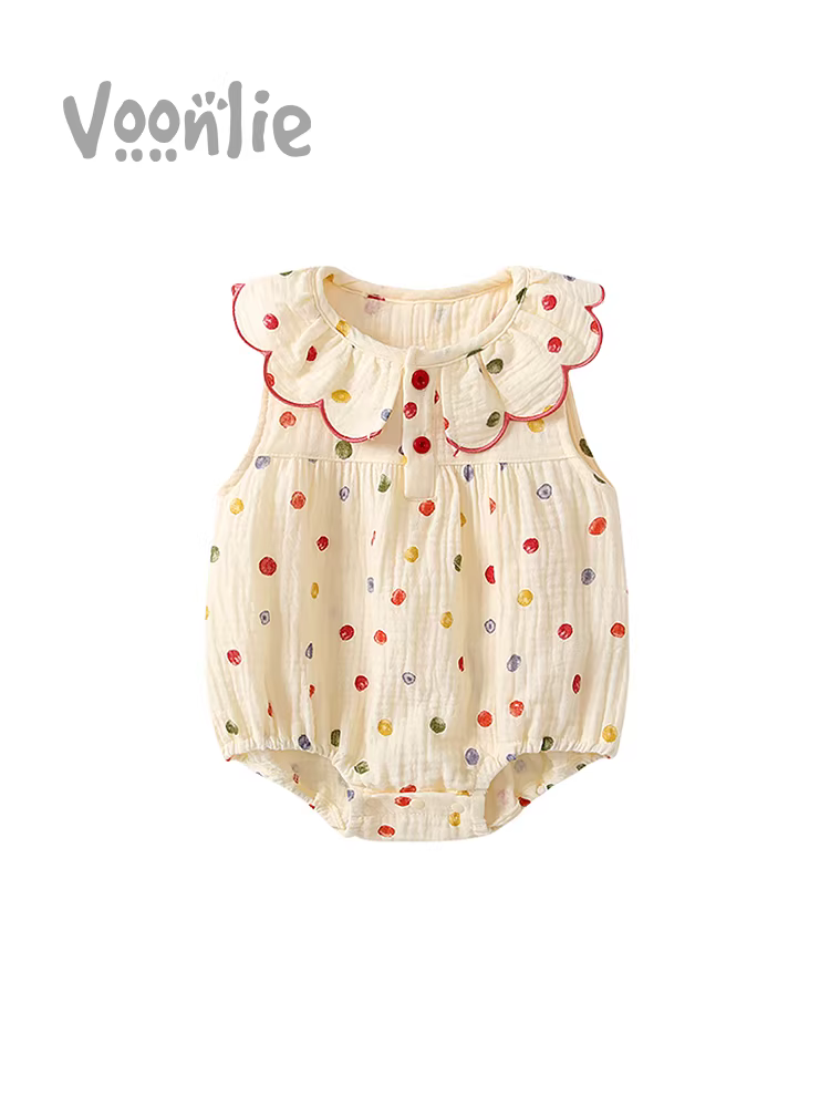 Quần áo trẻ em trang phục mùa hè áo liền quần sơ sinh bé gái áo liền quần công chúa trăng tròn trăm ngày áo liền quần mùa hè