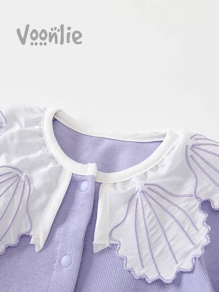 Quần áo trẻ em Fanhai trang phục mùa thu bé sơ sinh bé gái áo liền quần trăng tròn trăm ngày công chúa đi chơi áo liền quần quần áo bò mùa xuân và mùa thu