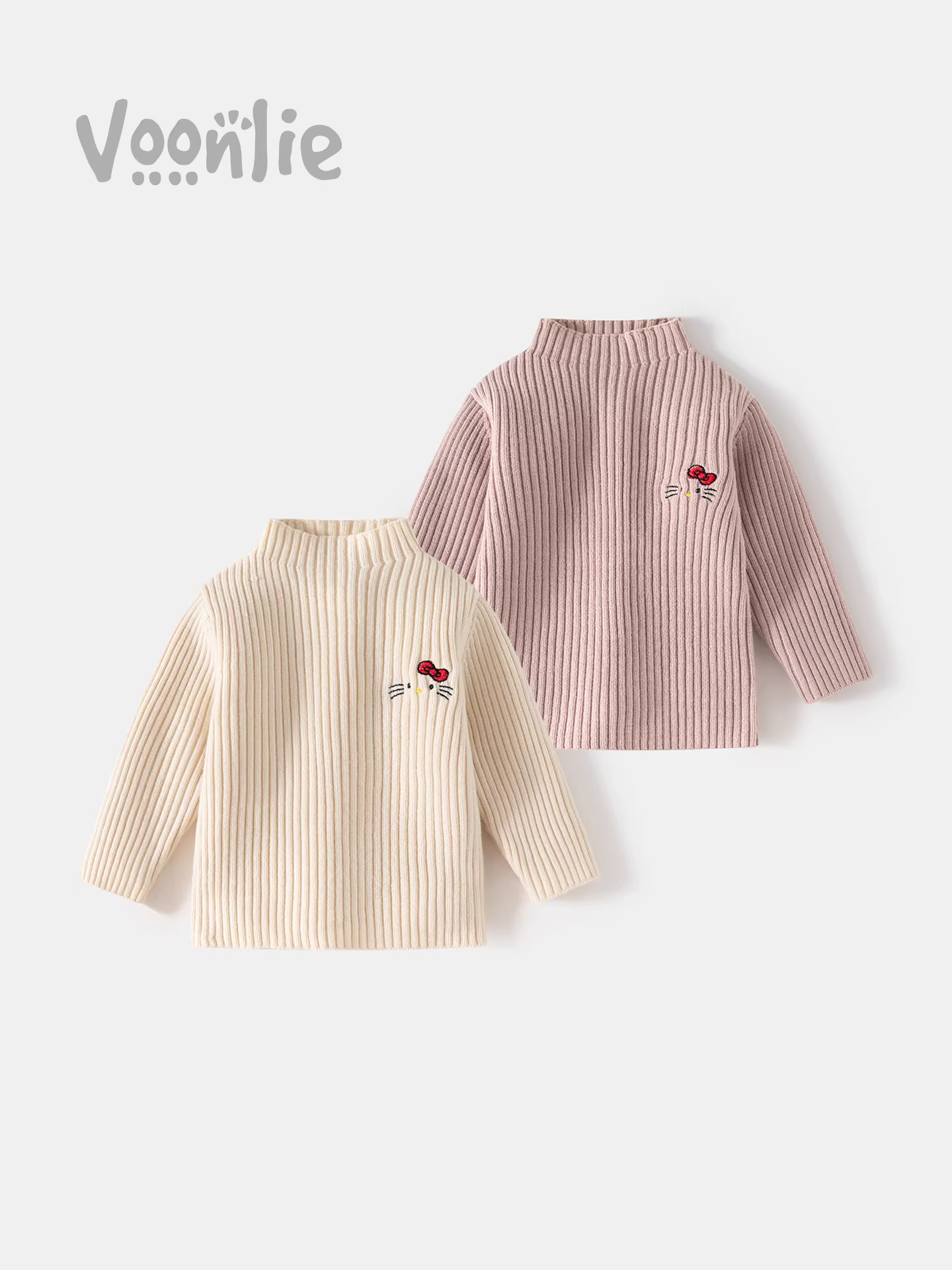 Áo len bé gái trang phục mùa thu Áo len dệt kim sành điệu cho trẻ em Áo sơ mi cơ bản cho bé gái Áo cổ lọ đa năng mùa thu đông