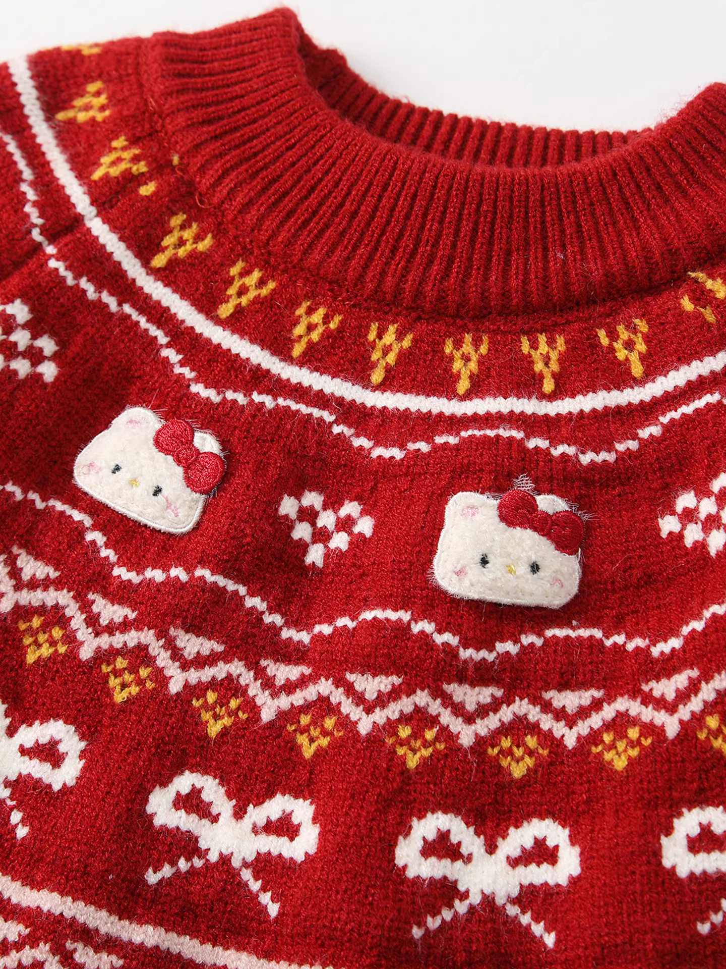 Áo len nữ mùa đông quần áo thời trang trẻ em quần áo trẻ em màu đỏ Fair Isle năm mới áo sơ mi dệt kim mùa đông