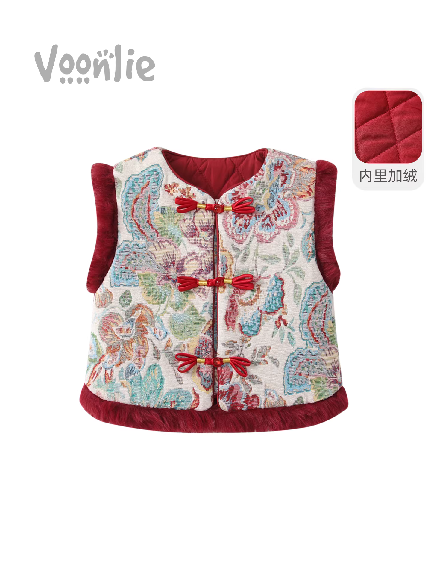 Áo vest nữ mùa đông quần áo thời trang trẻ em có đệm dày phong cách dân tộc áo vest ấm áp cho bé áo khoác ngoài không tay áo khoác không tay