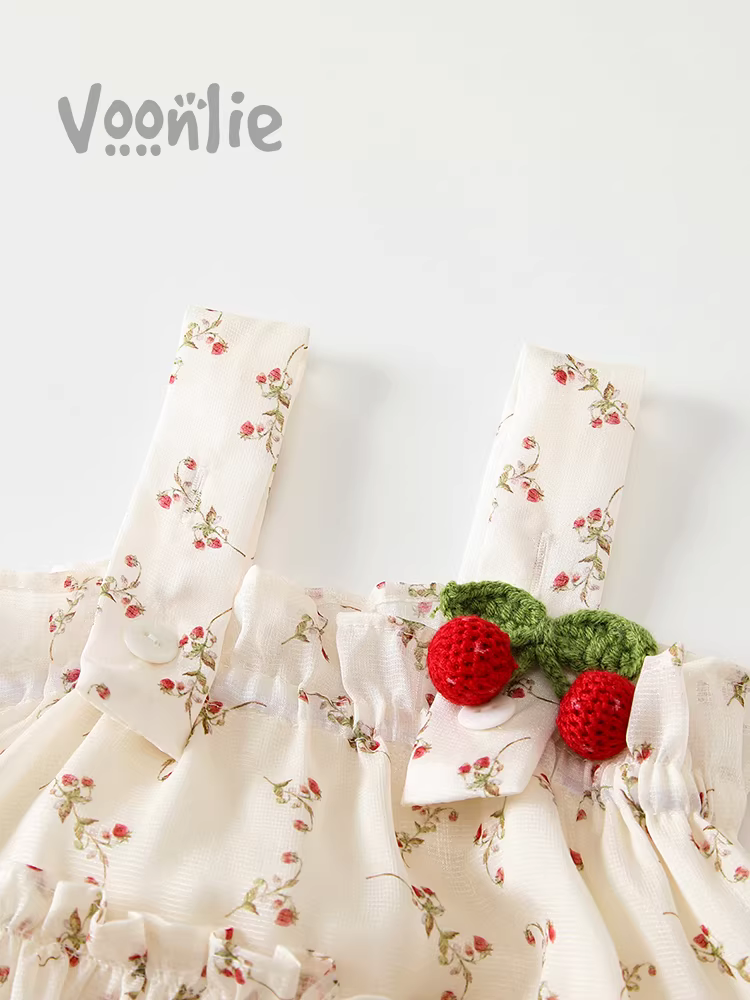 Váy bé gái mùa hè 2025 kiểu mới, chất liệu cotton nguyên chất, váy công chúa, váy bé gái một tuổi, váy yếm mùa hè