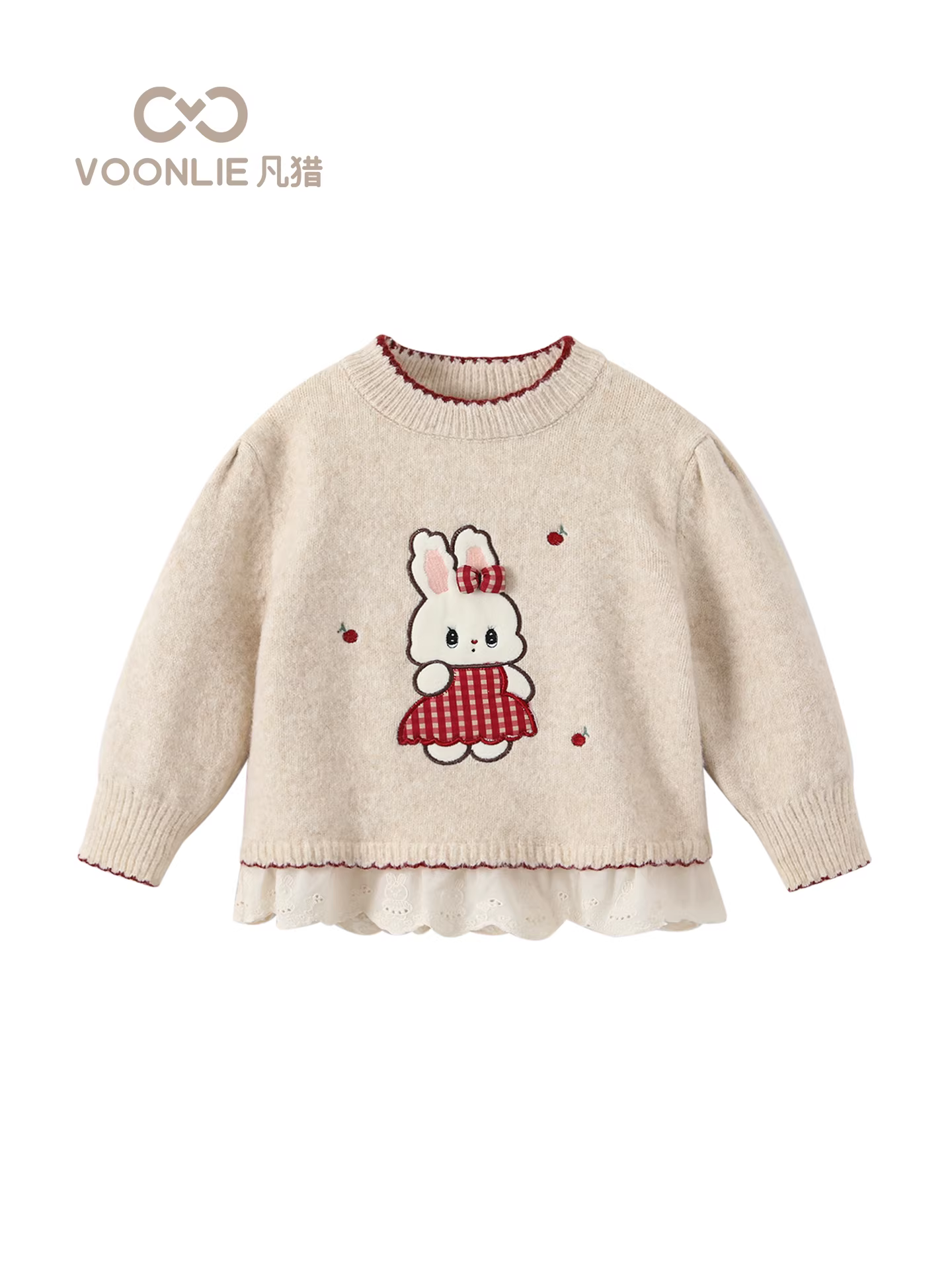 Áo len nữ Fanhle Thu Đông 2025 Thời trang mới Áo len trẻ em Áo giữ ấm Áo bé gái cho mùa thu đông