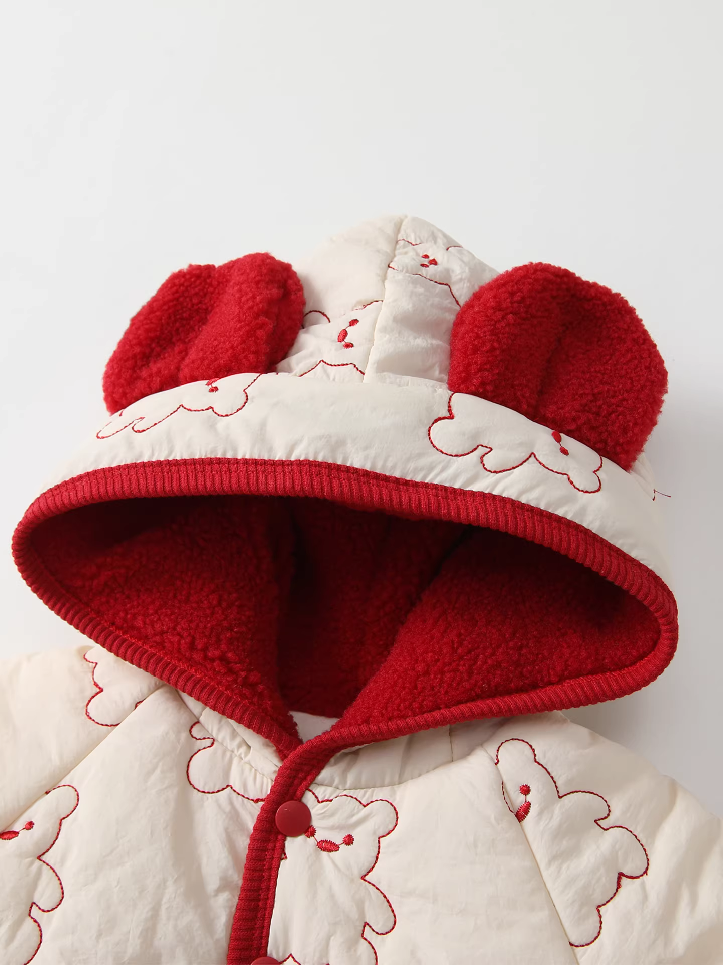 Bộ đồ mùa đông thời trang cho bé gái Fanhai, áo khoác và quần cotton lót lông cừu hai mảnh dành cho mùa đông