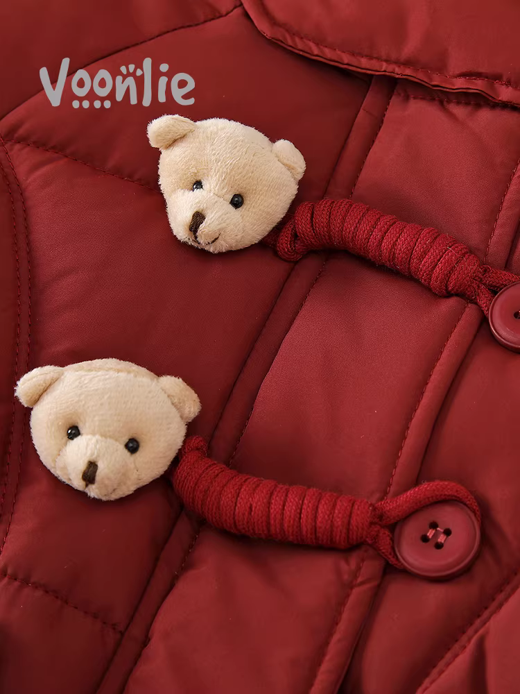 Áo khoác độn bông cho bé gái Quần áo mùa đông Áo khoác lót lông cừu thời trang có lót lông cừu ấm áp Áo khoác cotton trẻ em Áo khoác cotton năm mới cho bé Áo khoác độn bông mùa đông