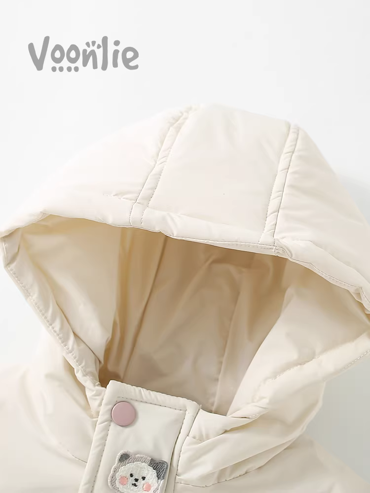 Áo khoác phao bé gái mùa đông 2025 kiểu dáng mới thời trang, chống gió, ba trong một, có thể tháo rời, quần áo trẻ em mùa đông