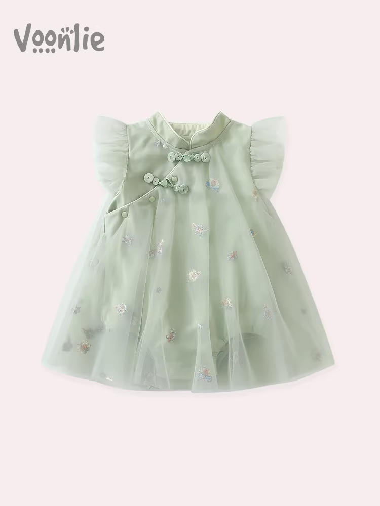 Fanhai Quần Áo Mùa Hè Cho Bé Quần Áo Sơ Sinh Bé Gái Romper Áo Liền Quần Công Chúa Trăng Tròn Trăm Ngày Romper Áo Liền Quần Mùa Hè Đầm