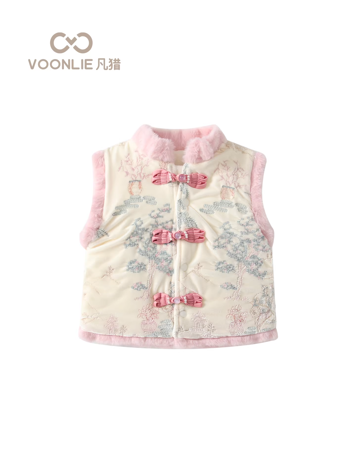 Áo vest mùa đông cho trẻ em dành cho bé gái, áo vest phong cách Trung Hoa, áo vest có đệm lót lông cừu cho bé, áo khoác ngoài cho trẻ sơ sinh, áo ghi lê mùa đông