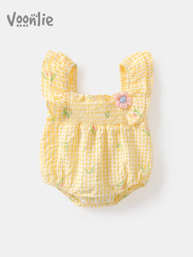 Quần áo trẻ em Fanhai trang phục mùa hè áo liền quần sơ sinh bé gái áo liền quần đầy tháng trăm ngày áo liền quần mỏng mùa hè