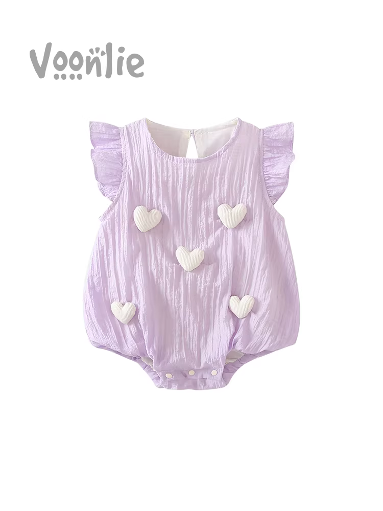 Bộ đồ liền thân mùa hè cho bé sơ sinh, quần áo dễ thương cho bé gái, trang phục cho bé đủ tháng trăm ngày, mùa hè