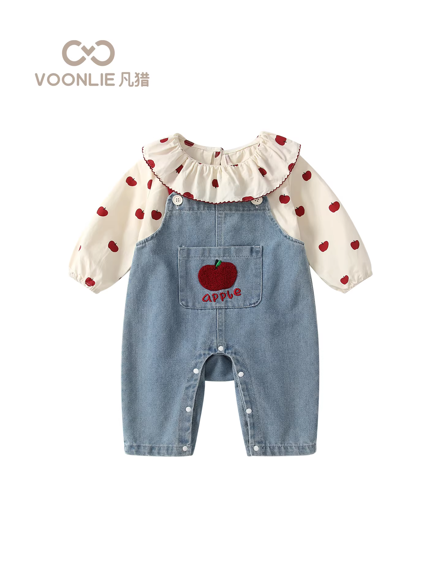 Fanhle Trang Phục Nữ Thu Đông 2025 Quần Áo Thời Trang Mới Cho Bé Quần Yếm Denim Bộ Hai Món Xuân Thu