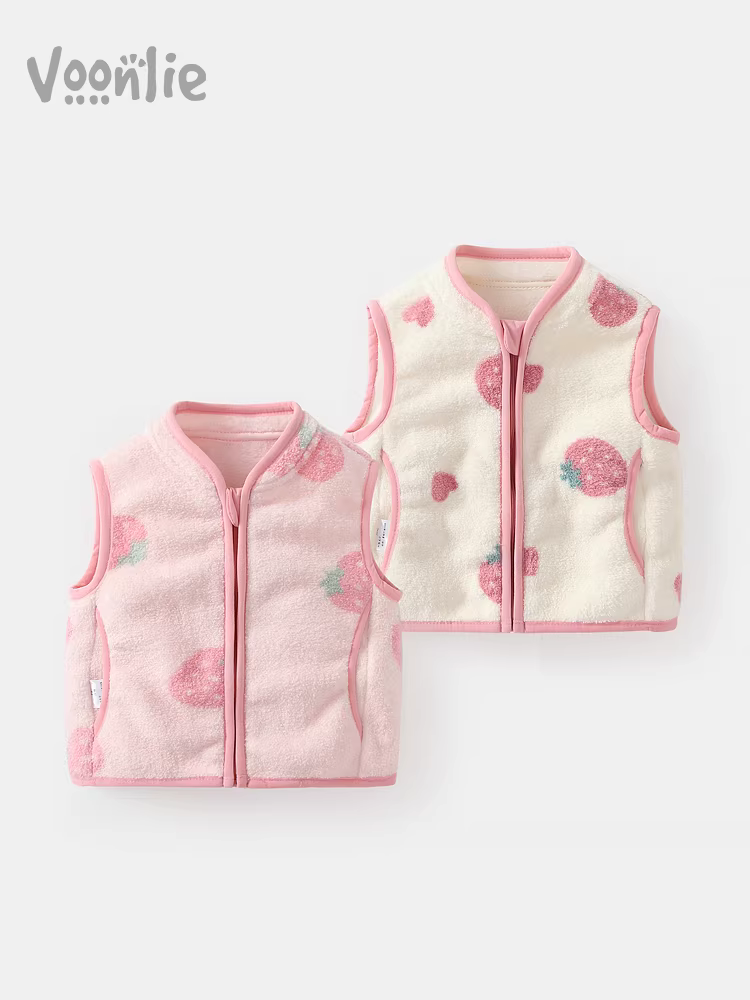 Áo gile bé gái Fanhai Thu/Đông 2025 Mẫu mới Thời trang Áo gile trẻ em Áo khoác ngoài cho trẻ sơ sinh Áo khoác không tay giữ ấm