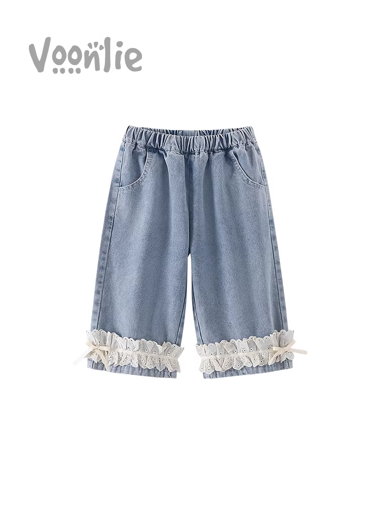 Quần jeans bé gái thu đông 2025 kiểu dáng mới thời trang quần bé mặc thường ngày quần dài quần ống rộng trẻ em xuân thu